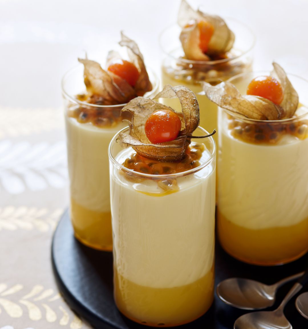 Lemon passionfruit creams