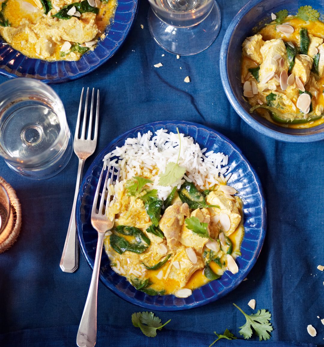 Turkey and spinach curry