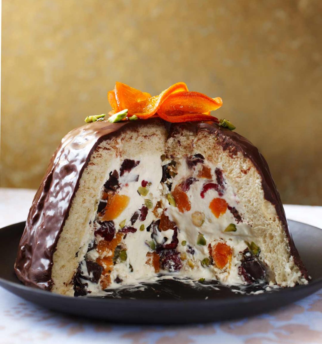 Cheat’s Christmas ice-cream bombe  
