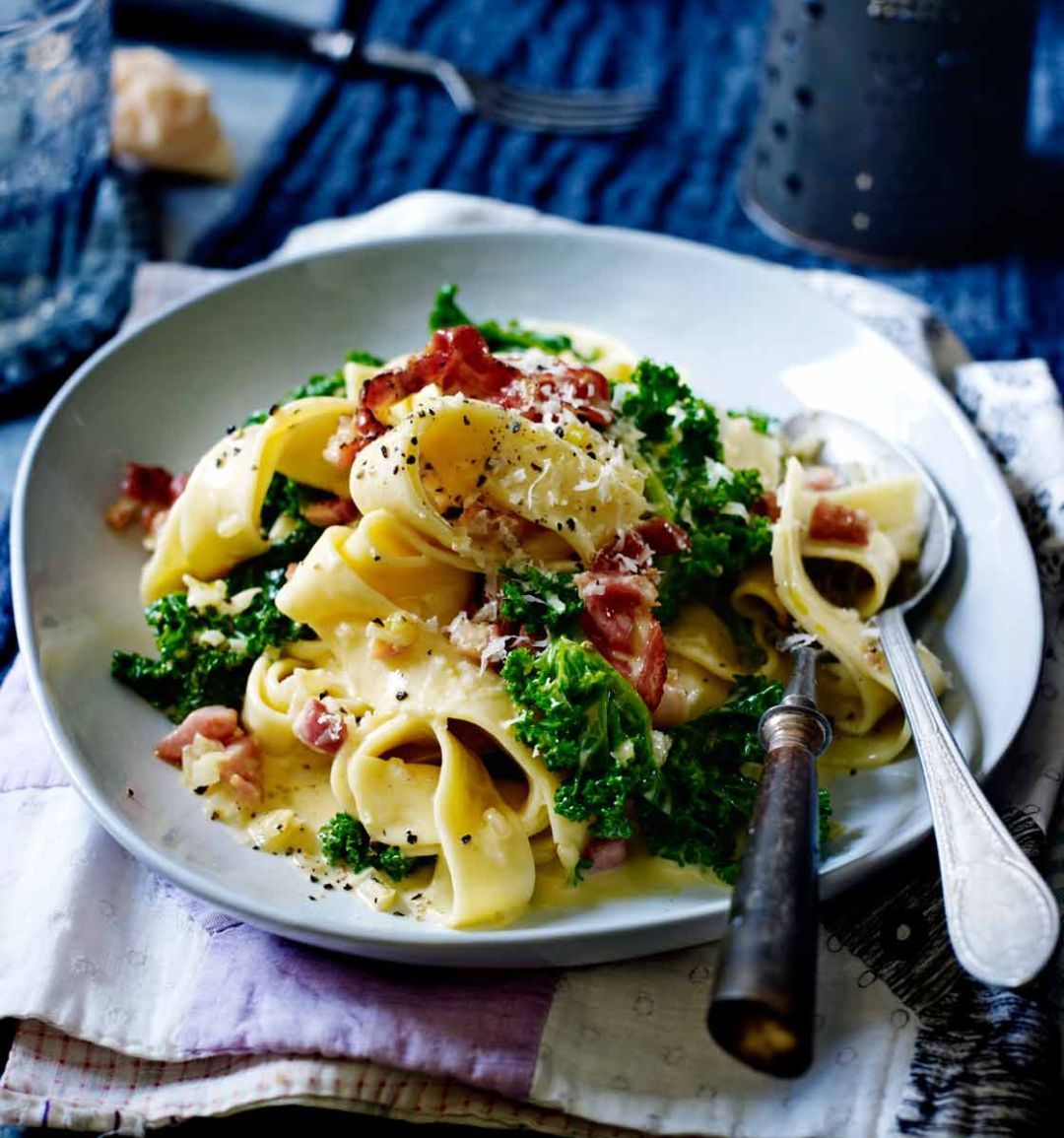 Kale carbonara