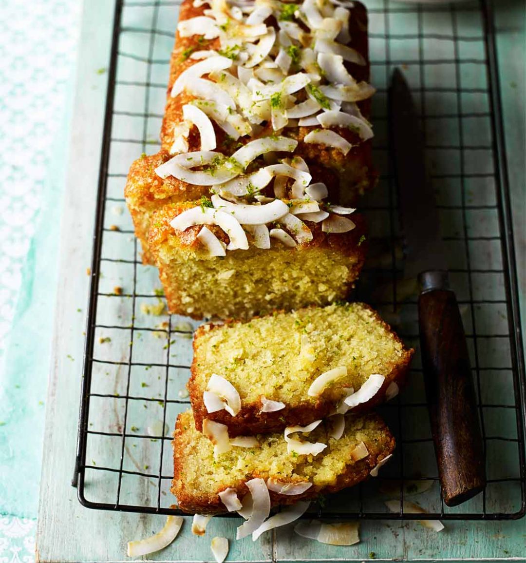 Lime and coconut drizzle cake 