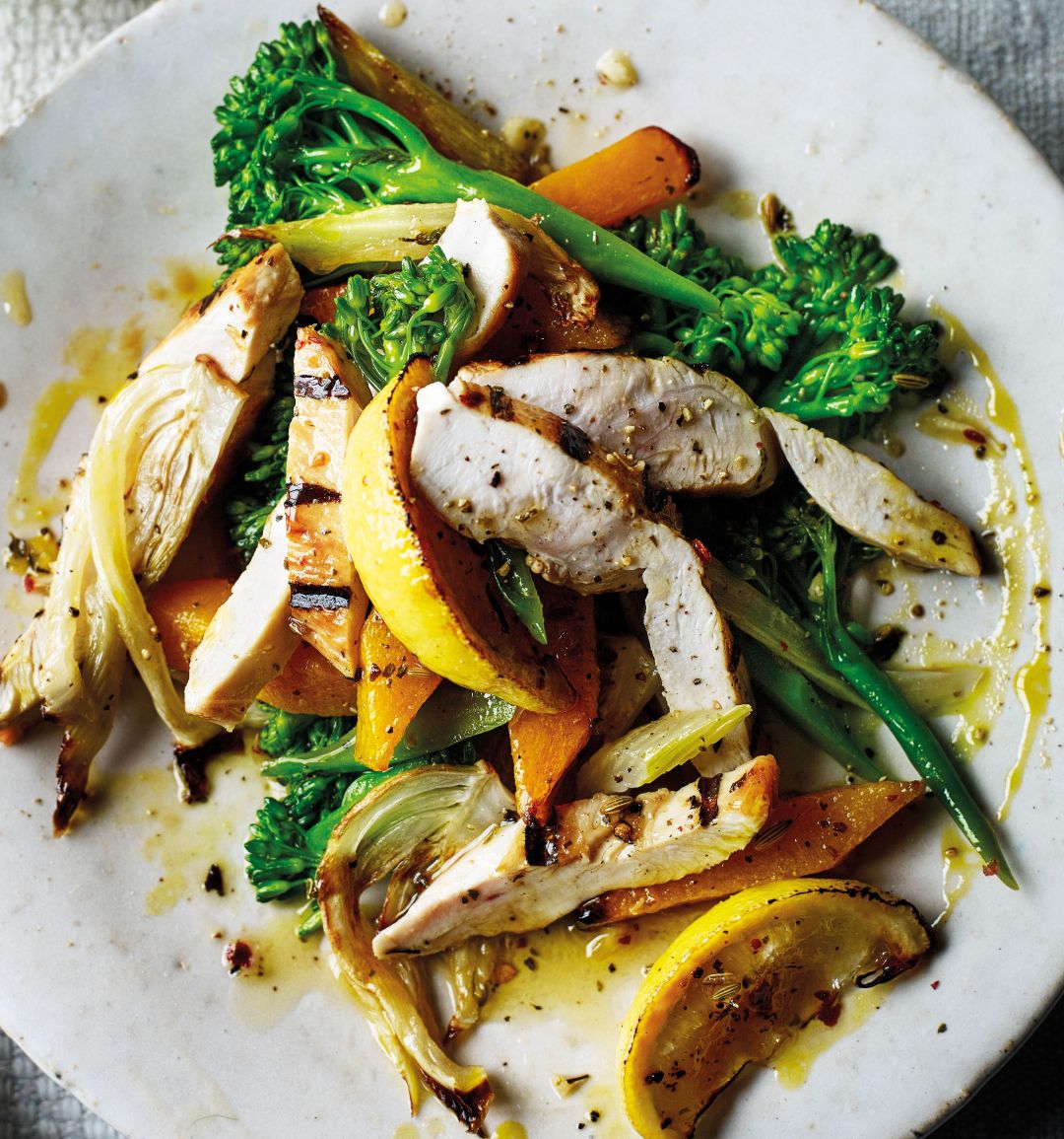 Chicken paillards with fennel, honey and lemon