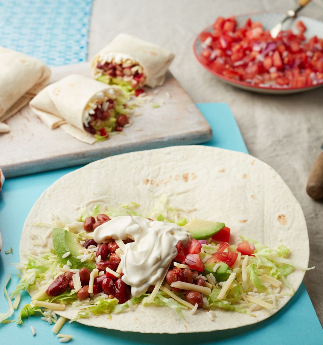 Chilli bean burritos