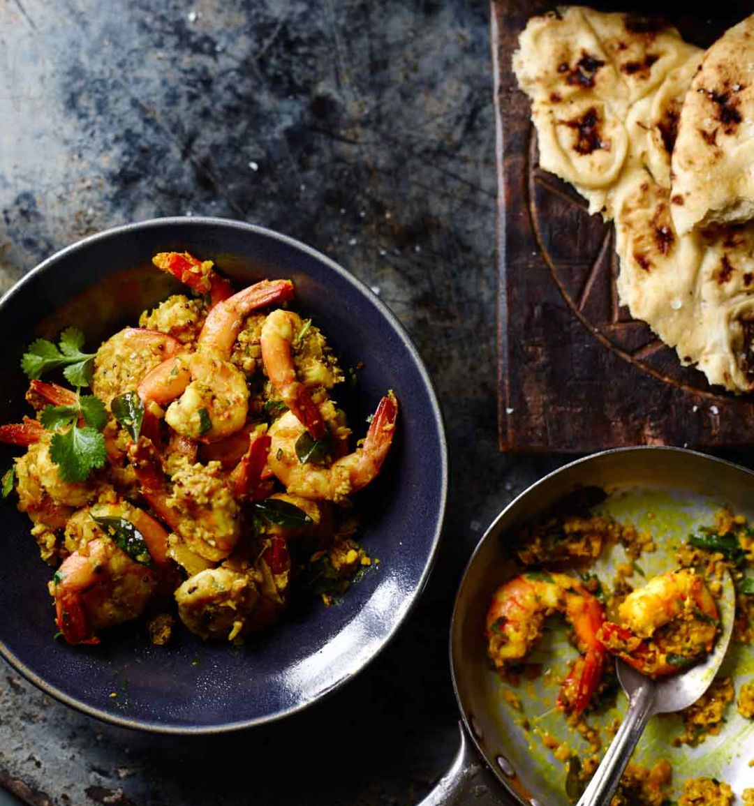 Coconut fried prawns