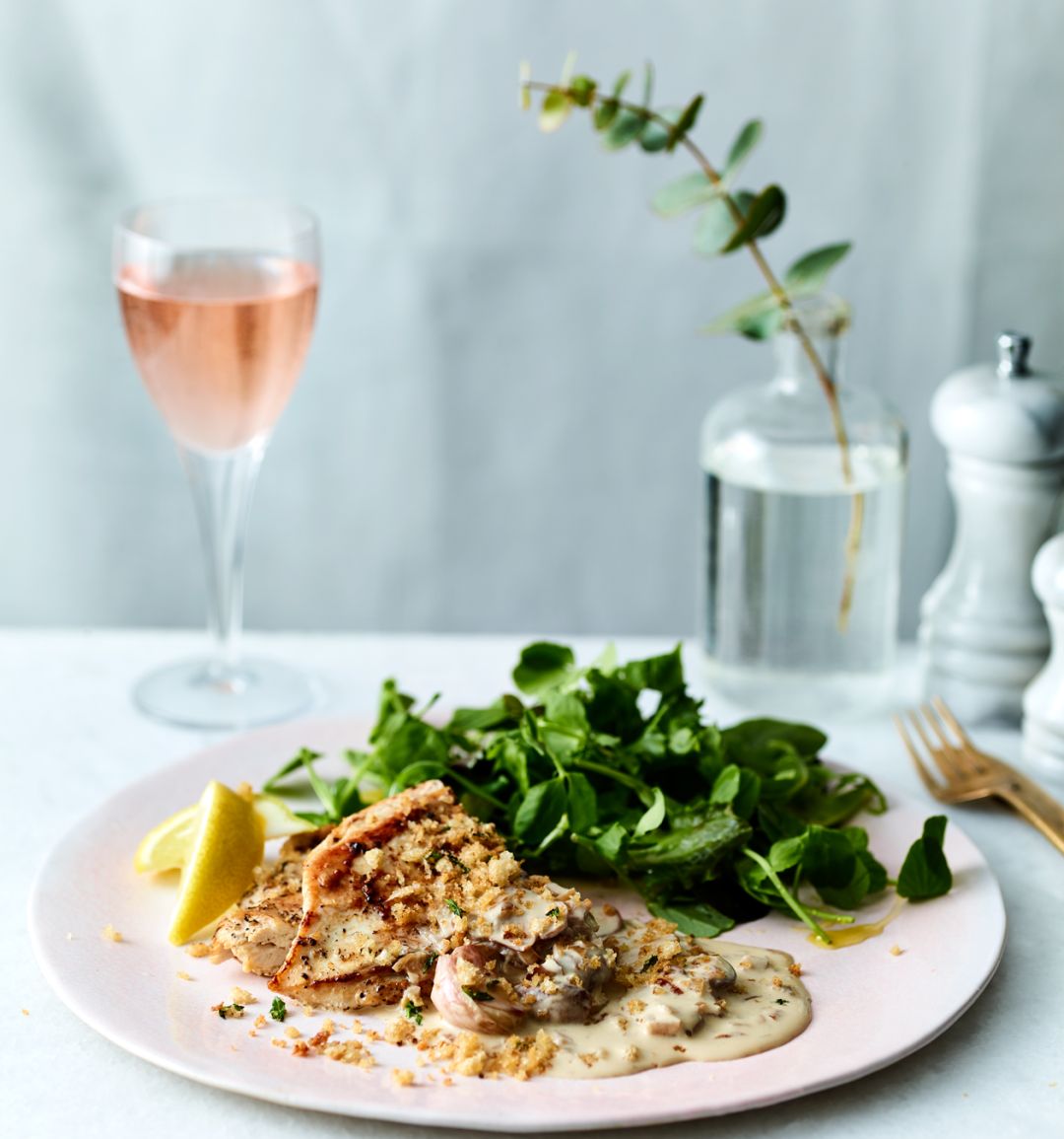 Cheat's schnitzel with rosé sauce