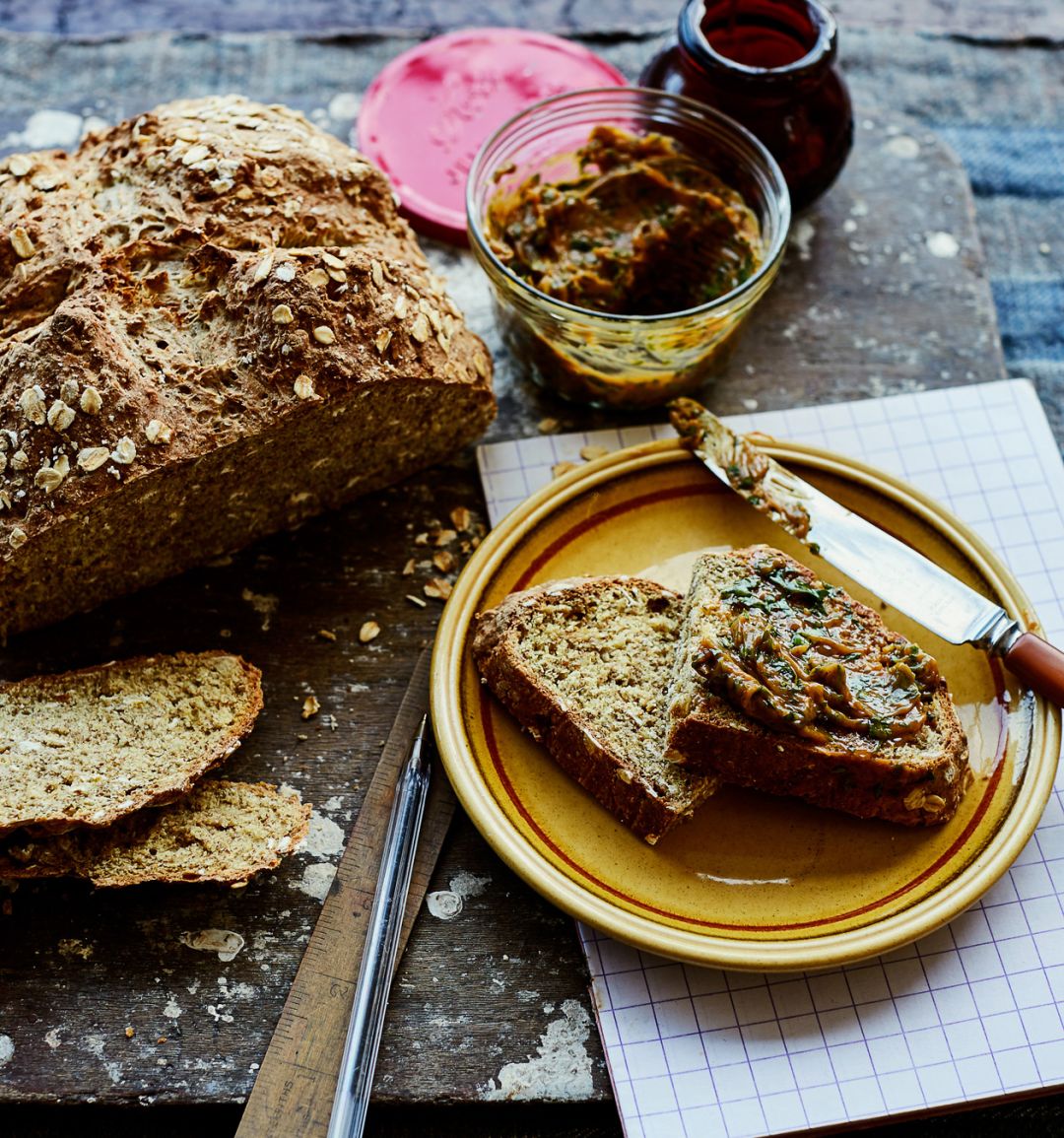 Simple soda bread with whipped Marmite butter