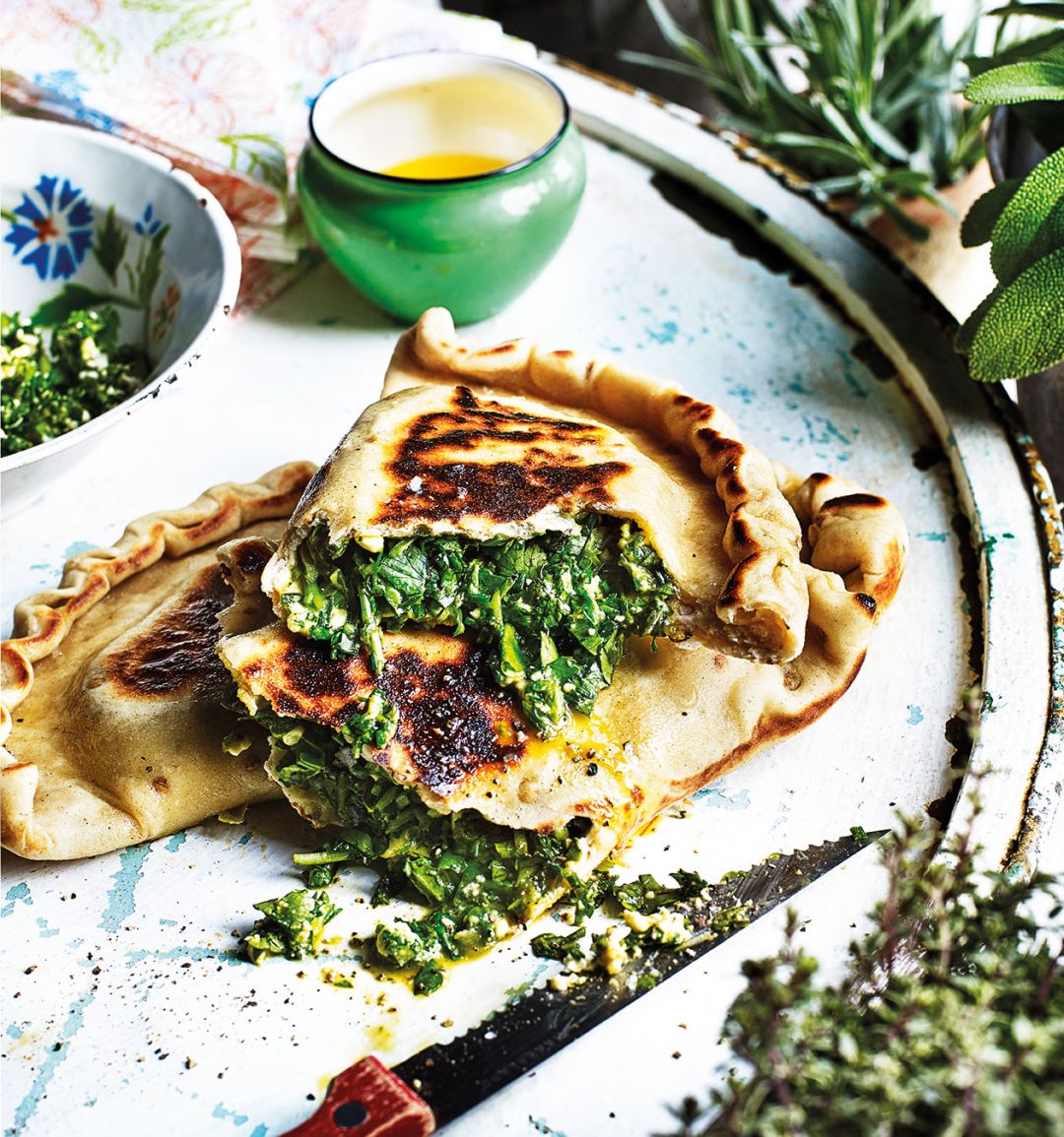 Herb-stuffed flatbreads
