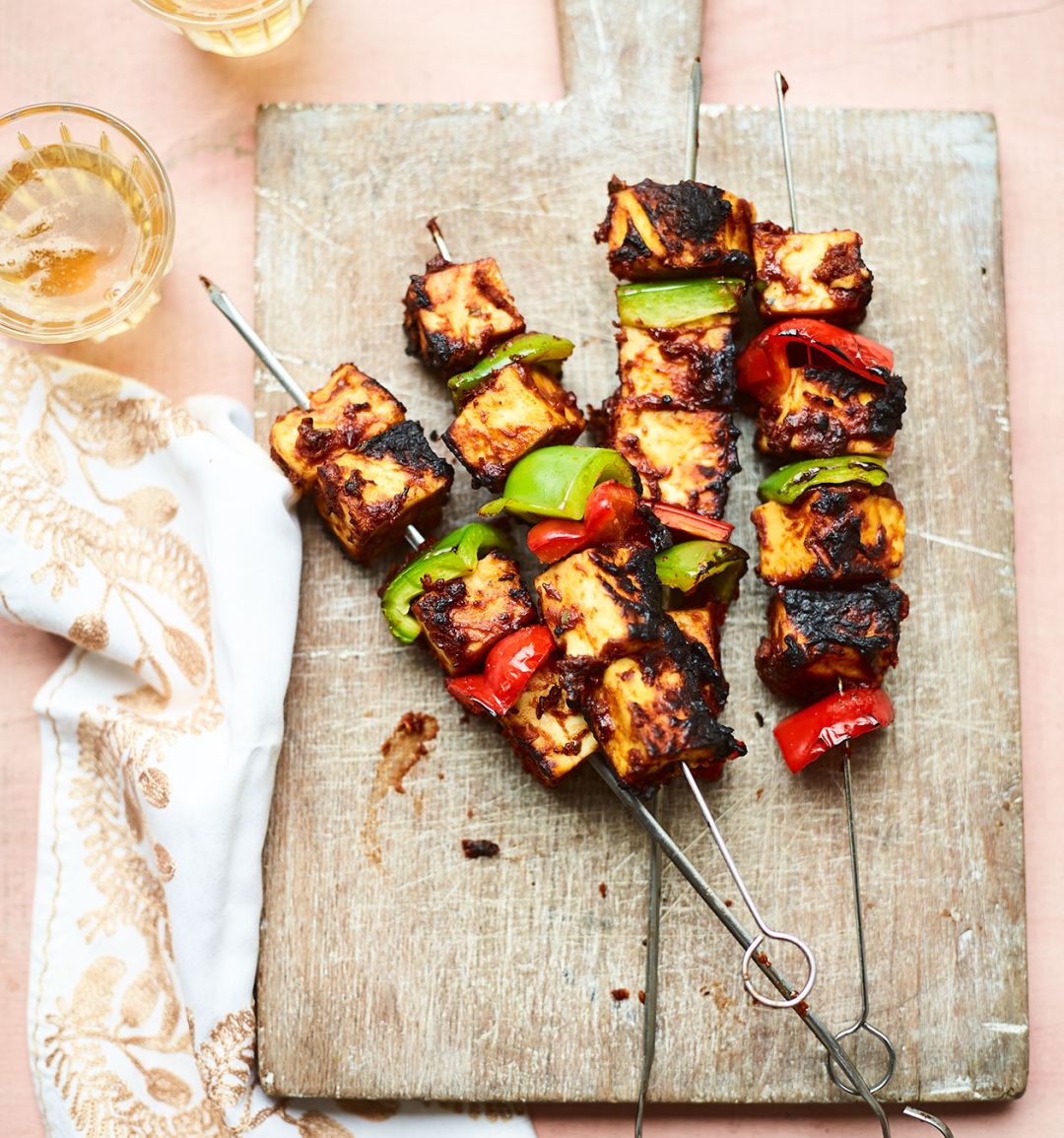 Chilli paneer skewers
