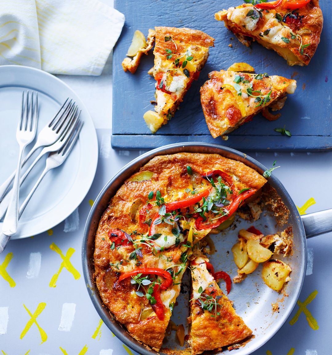 Smoky pepper and onion frittata with Manchego