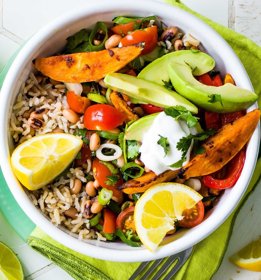 Mexican sweet potato rice bowls