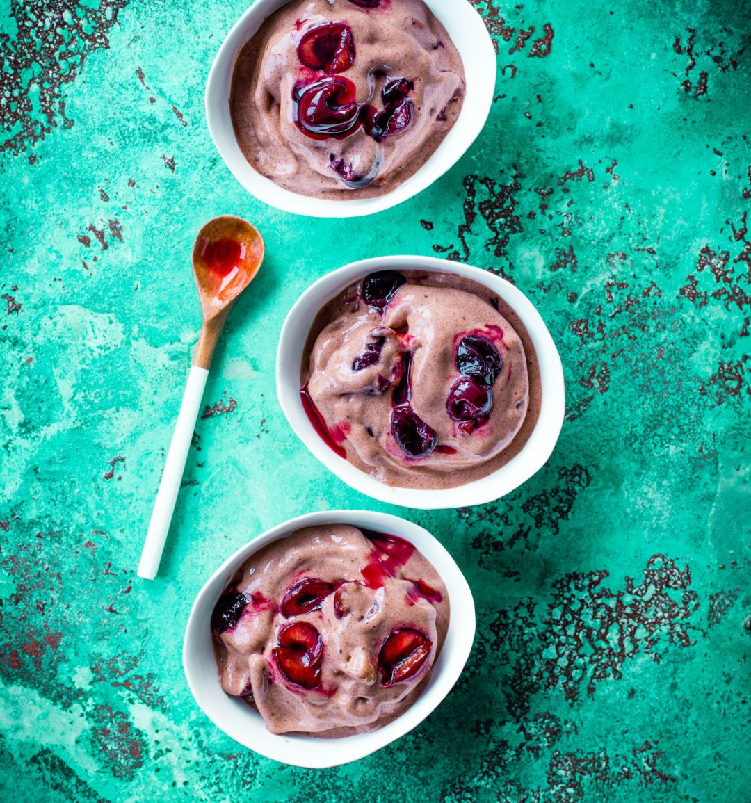 Chocolate and cherry vegan 'nice cream' 