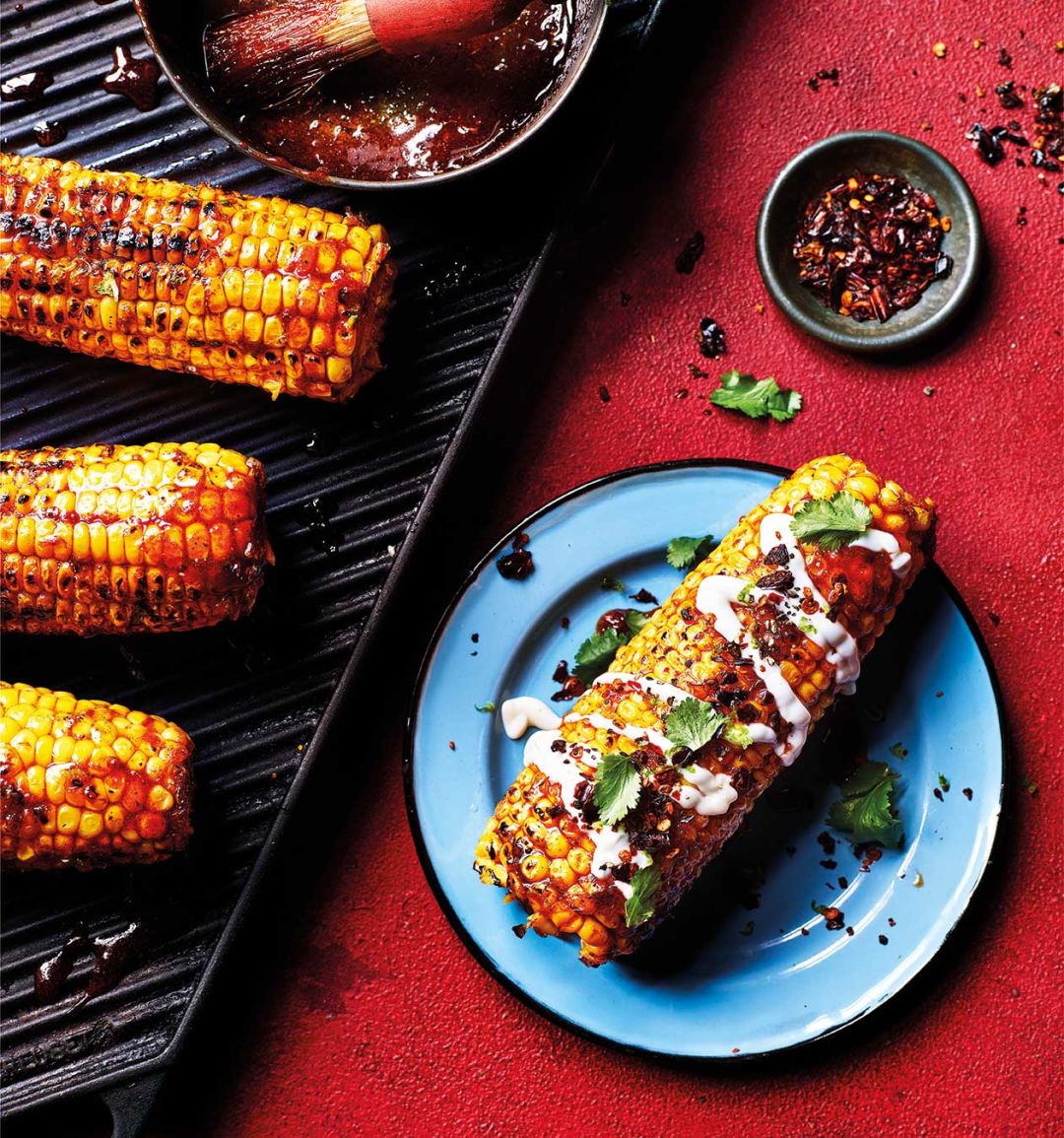 Sweet and sour-glazed BBQ corn