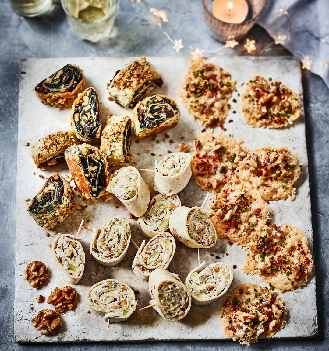 Trio of walnut bites from California Walnuts