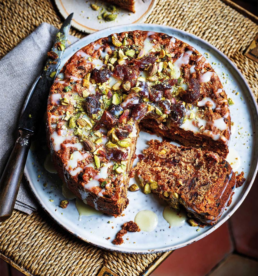 Sticky date and pistachio cake