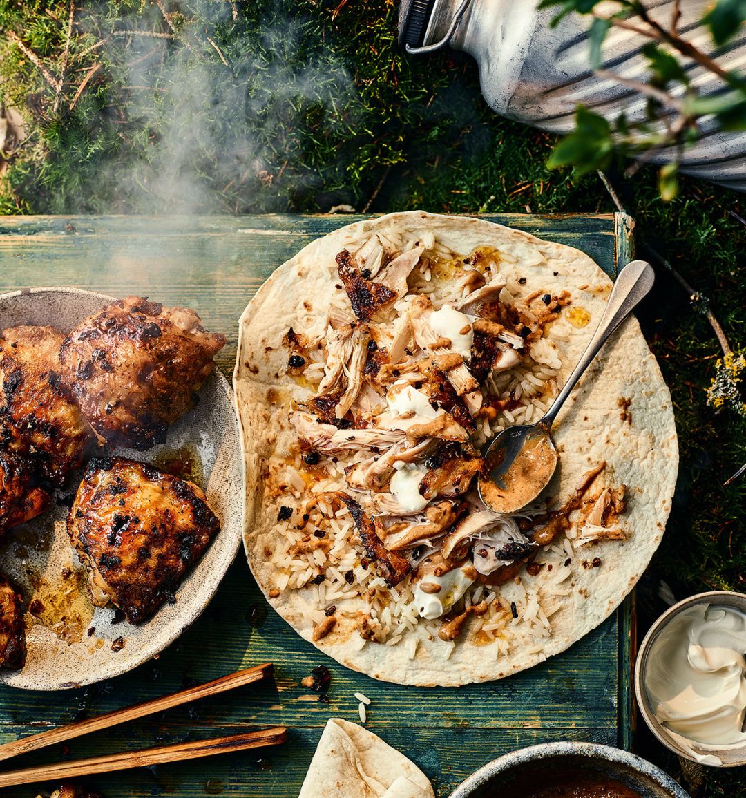 Chicken mole burritos