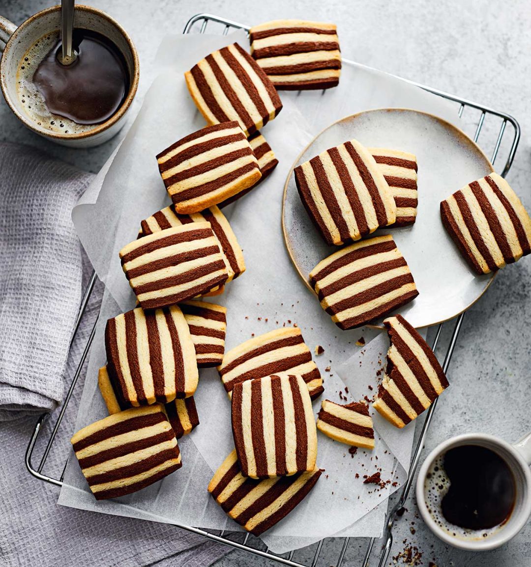 Striped shortbread