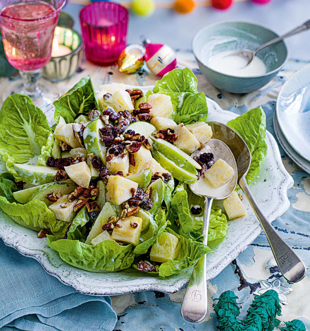 Crunchy apple fruit and nut salad