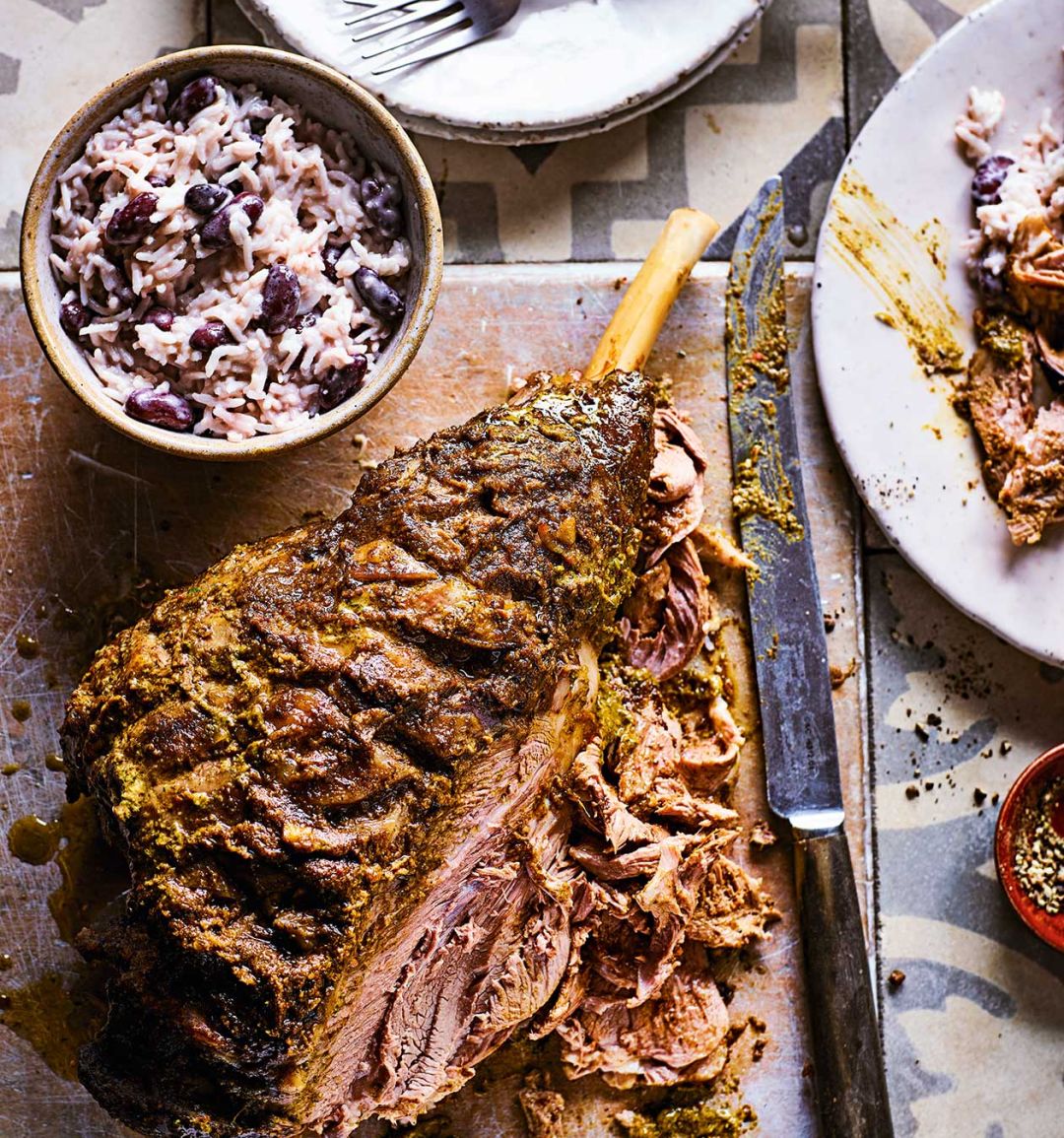 Spiced roast lamb leg