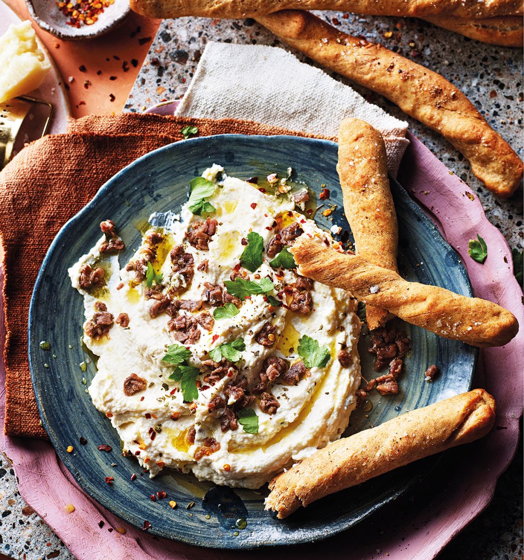 Whipped ricotta, anchovy and grissini