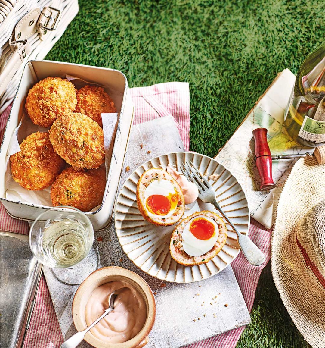 Prawn cocktail Scotch eggs