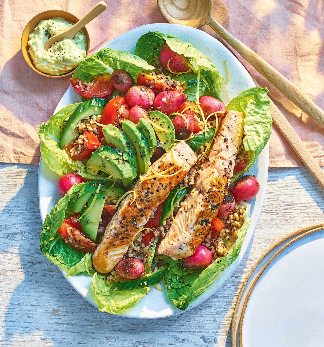 Green goddess salmon salad