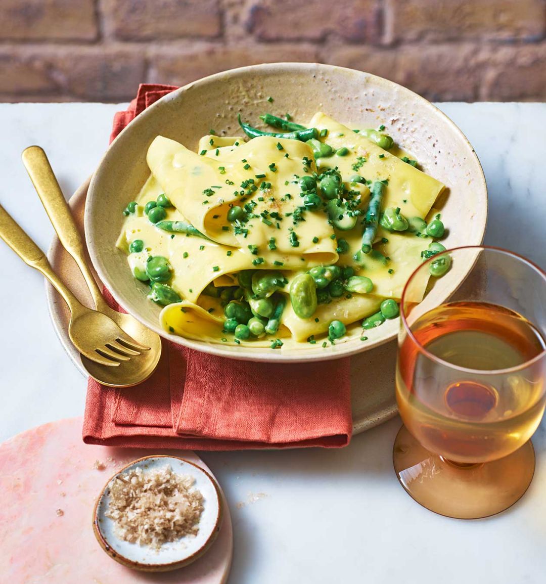 Silk handkerchiefs with smoked beurre blanc