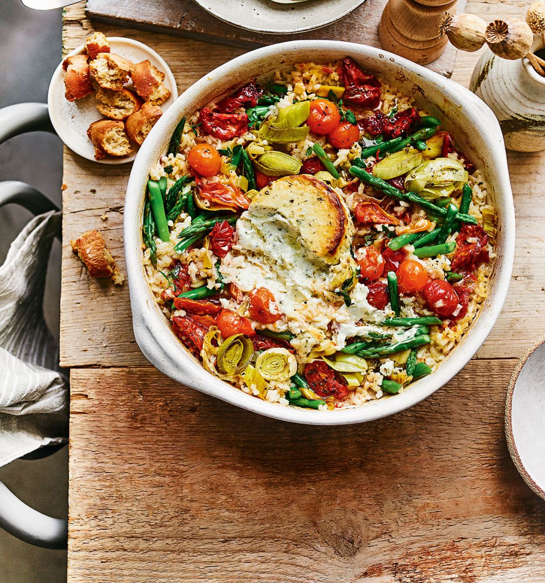 Cheesy oven-baked risotto