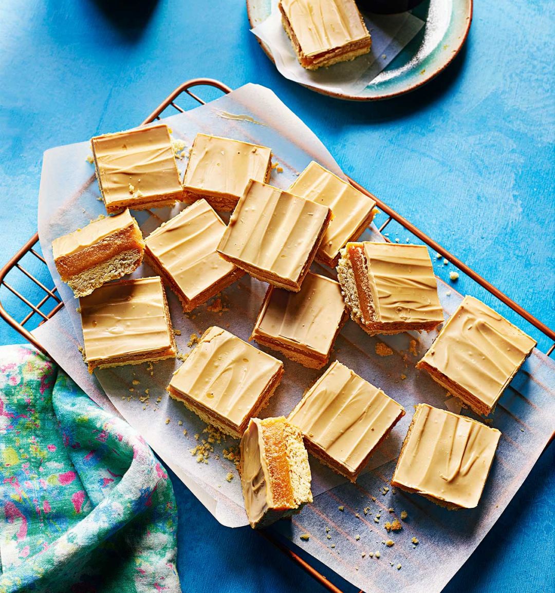 Caramelised white chocolate and miso squares