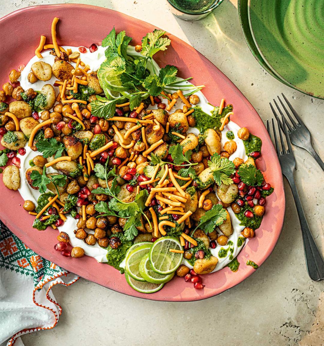 Gnocchi and jumbo chickpea 'chaat'