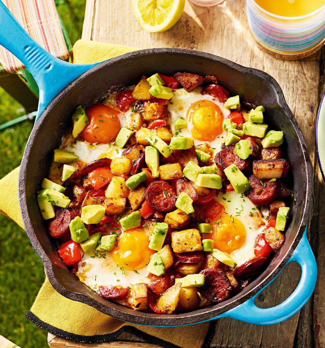 Chorizo breakfast hash recipe | Sainsbury`s Magazine