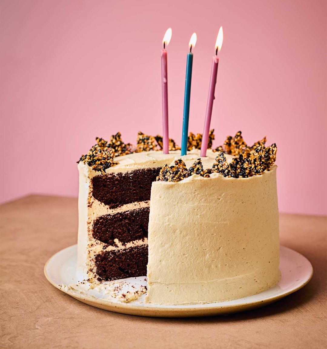 Chocolate cake with tahini buttercream