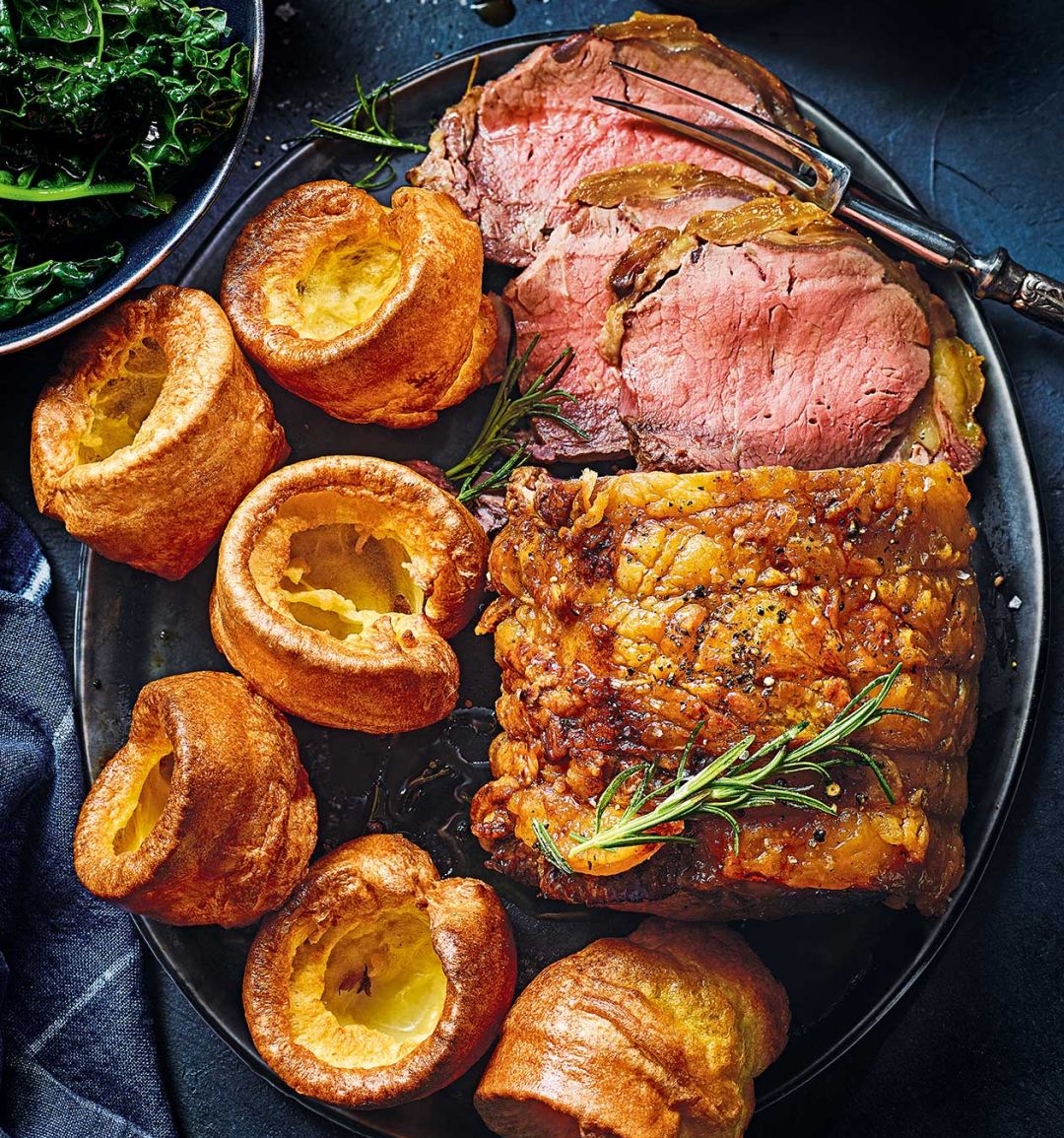 Roast Beef And Yorkshire Puddings Recipe Sainsbury s Magazine roast-beef-and-yorkshire-puddings-recipe-sainsbury-s-magazine