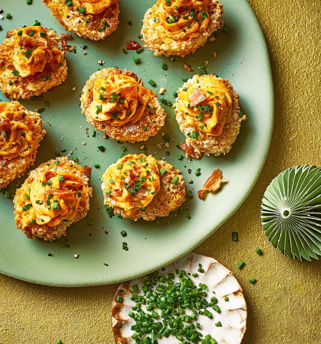 'Nduja 'fried' devilled eggs