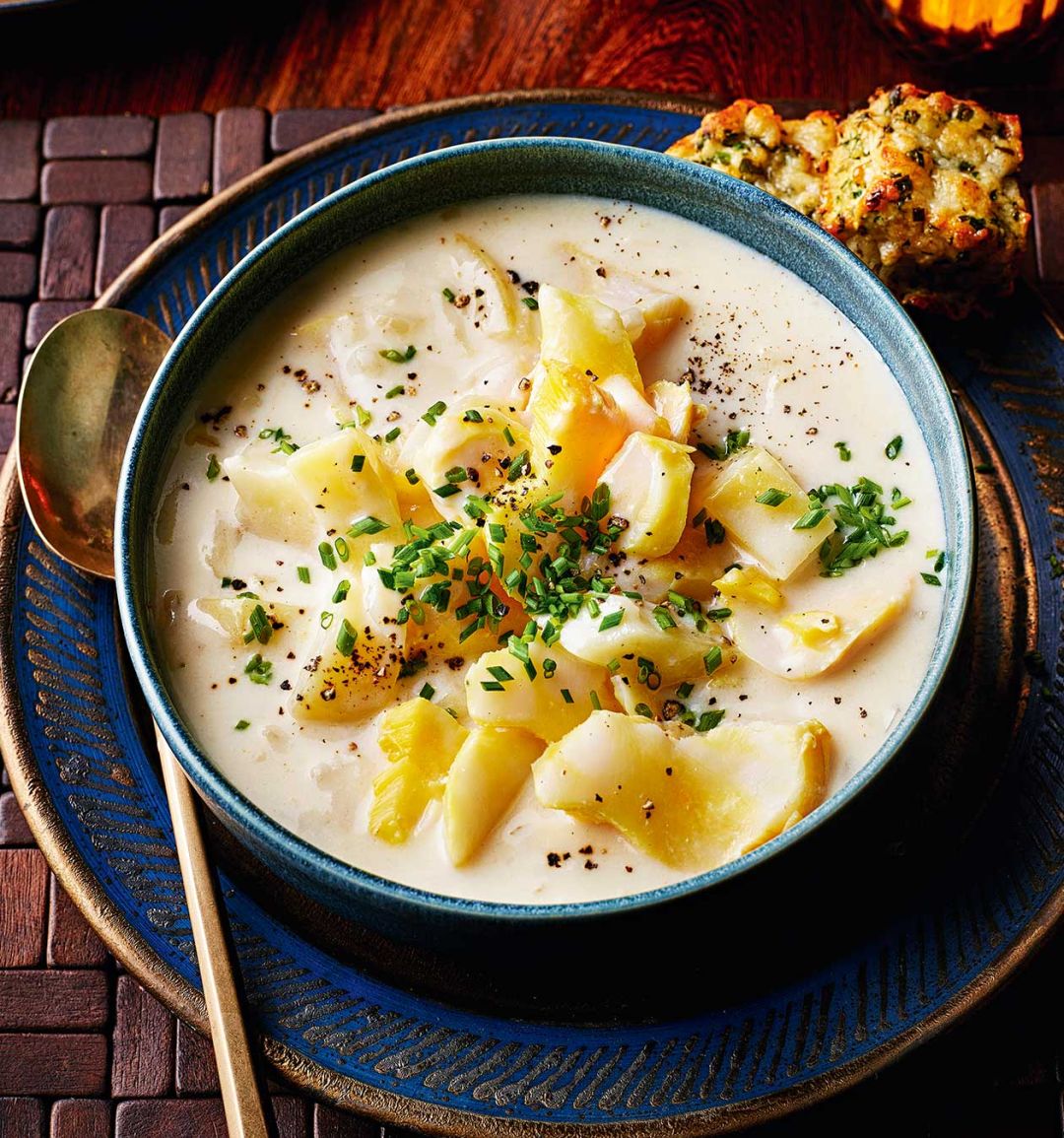 Cod With Chowder Smoked cod and haddock chowder recipe | Sainsbury`s Magazine