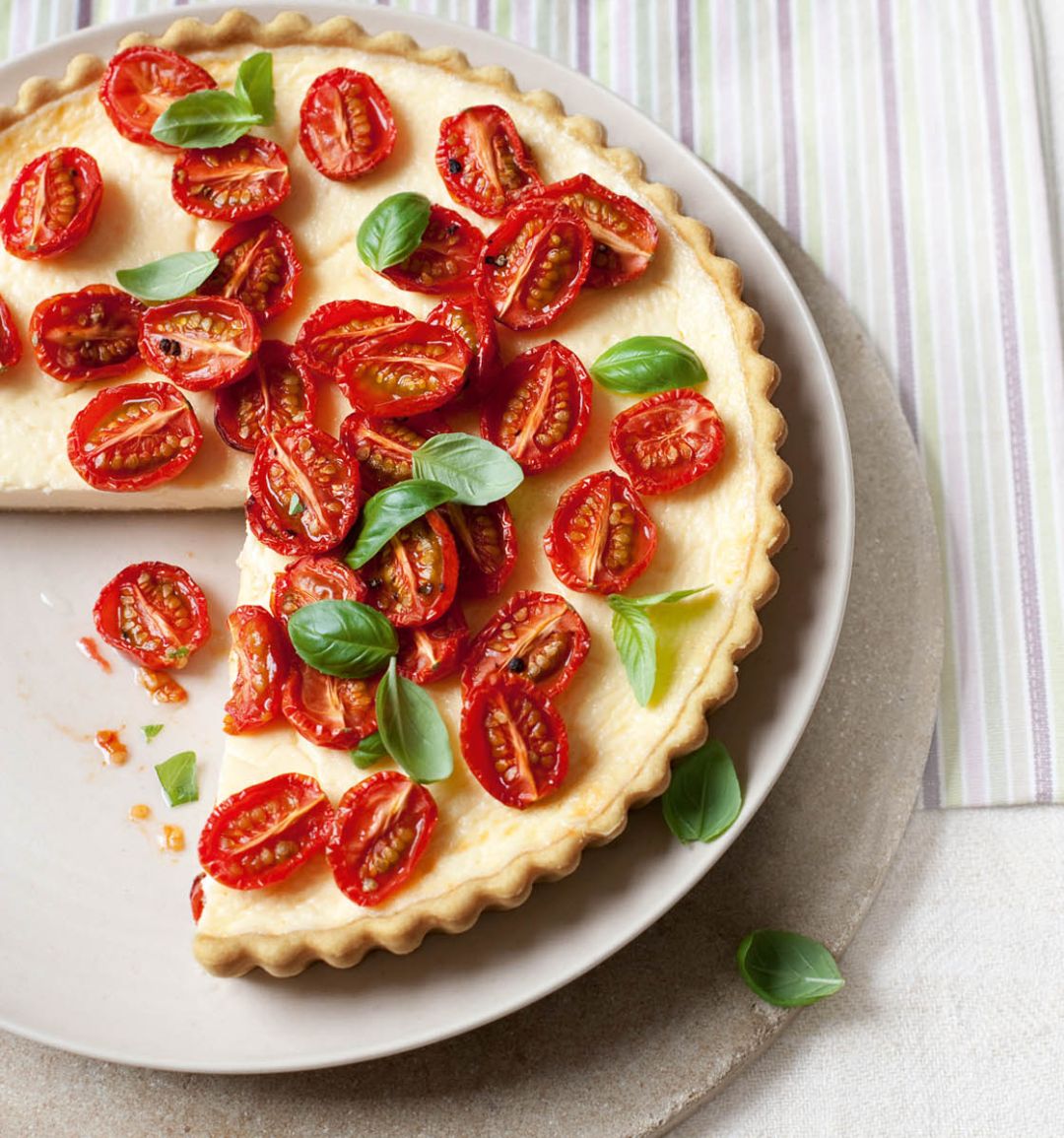 Slow-roasted tomato and Parmesan tart