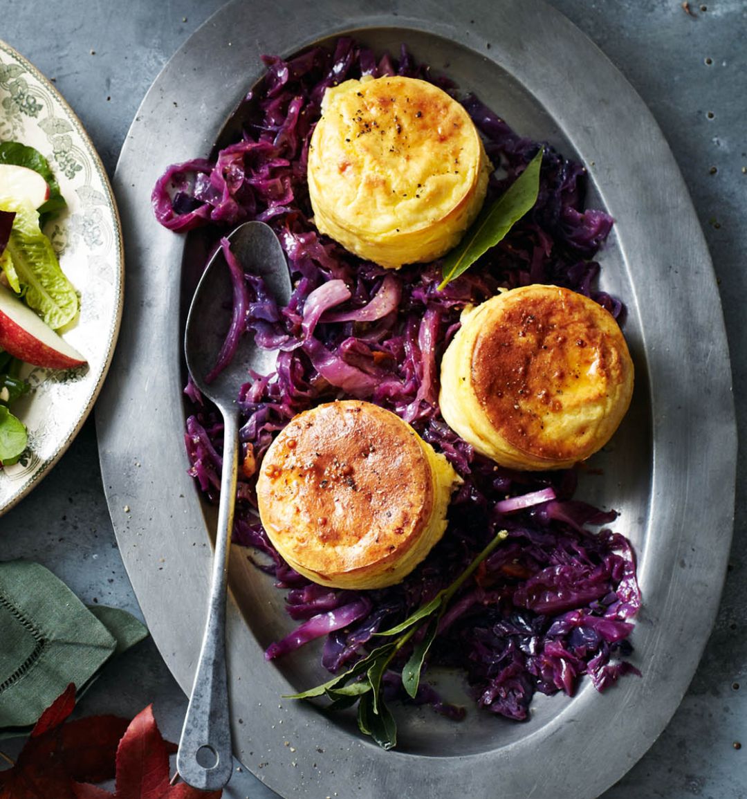 Double-baked cheese soufflés