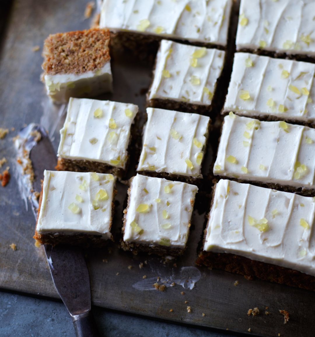 Parsnip and pecan traybake
