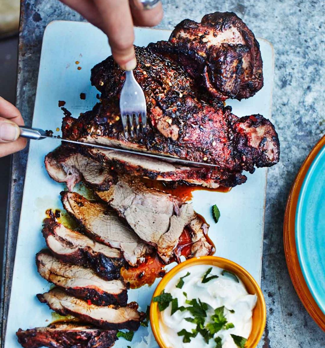 Spiced butterflied leg of lamb