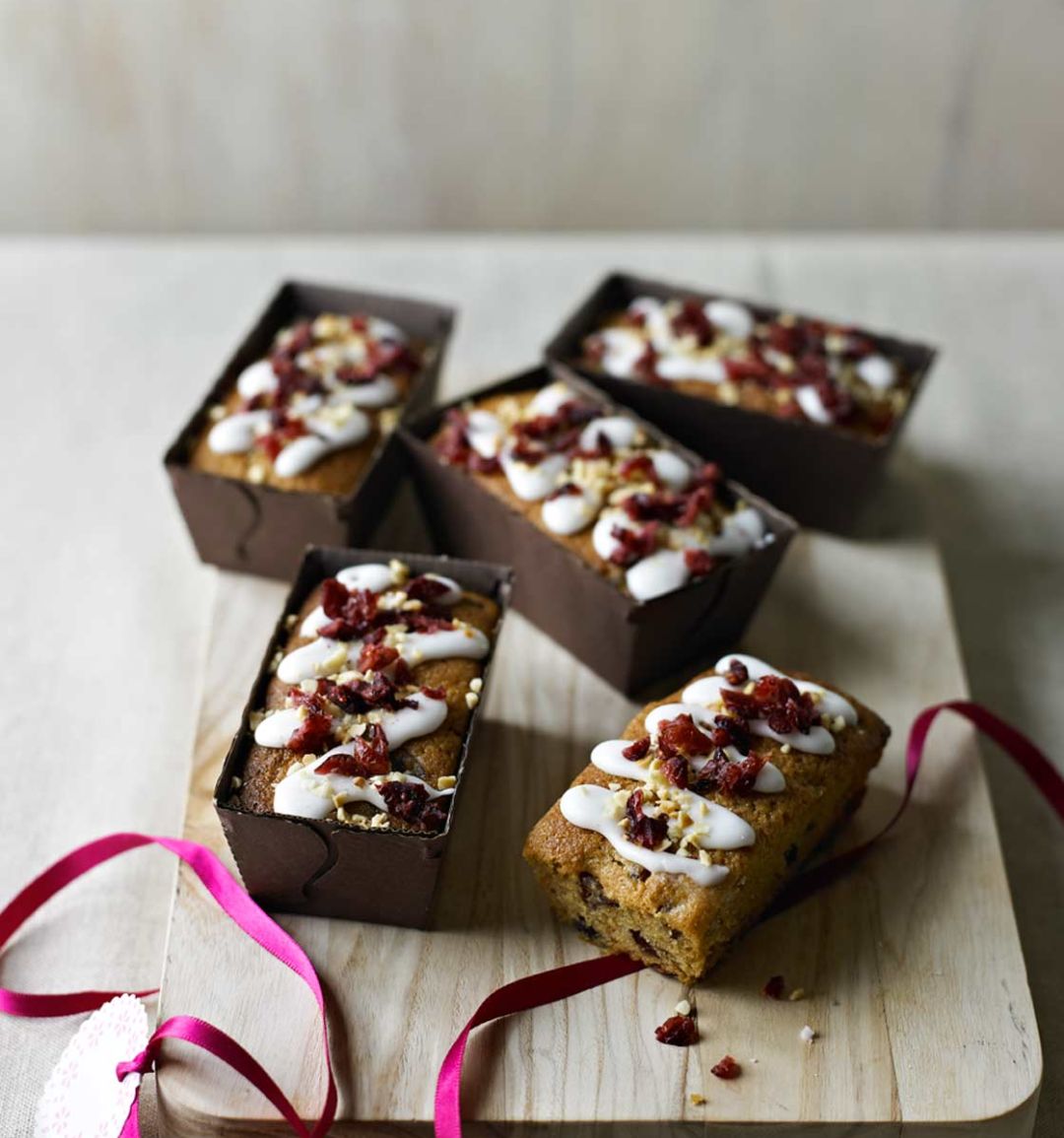 Mini cranberry mincemeat loaves