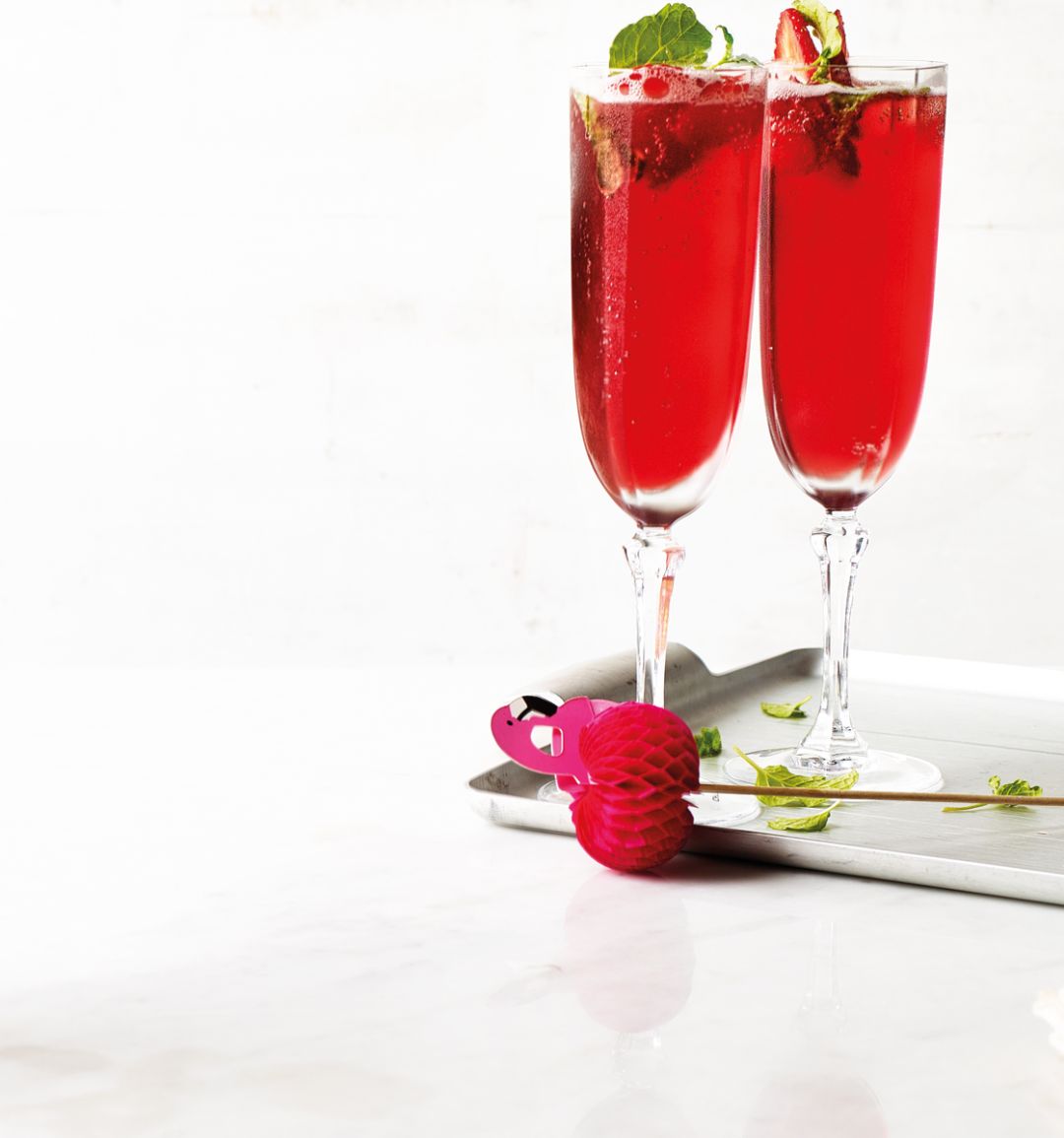 Strawberry mint mimosa