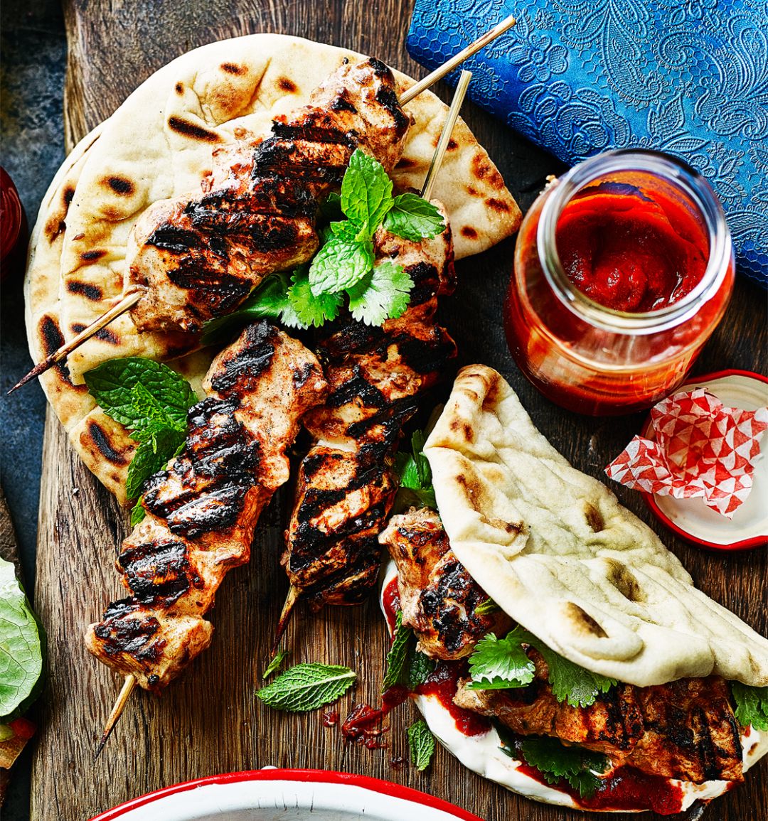 Moroccan chicken flatbreads
