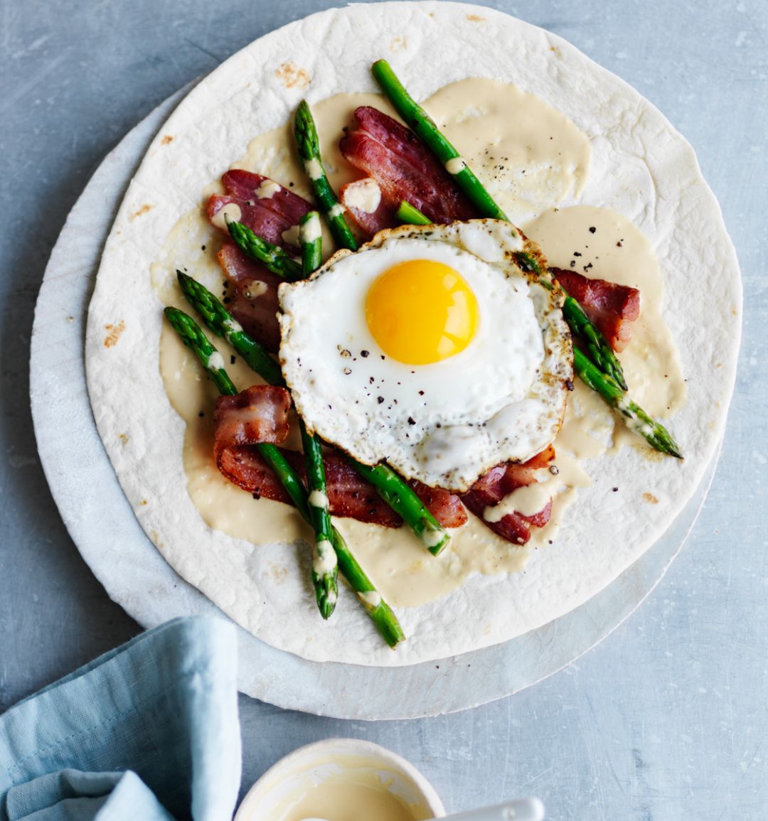 Breakfast burrito with Marmite hollandaise