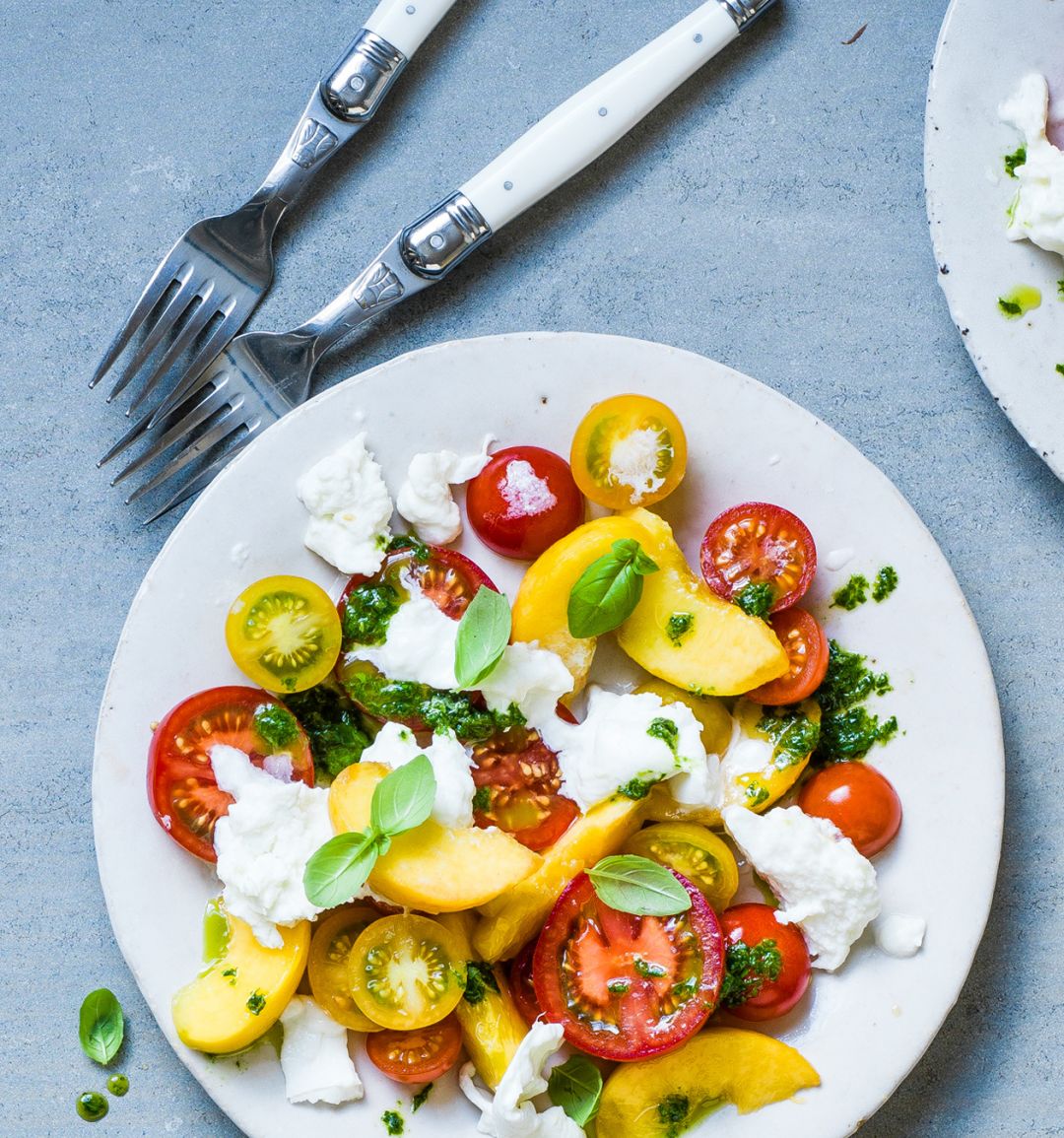 Tomato and peach salad