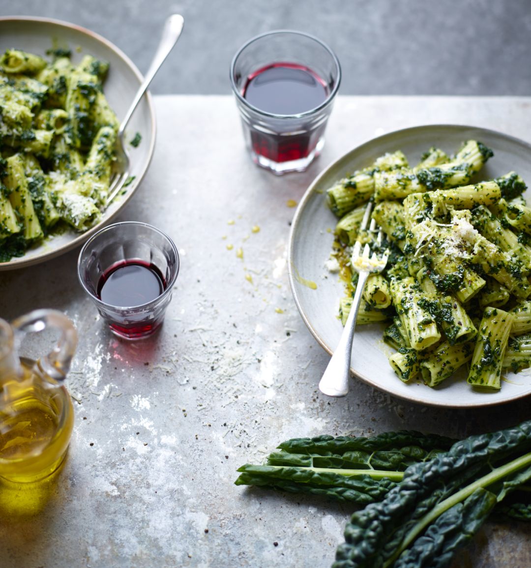 Rigatoni with cavolo nero and olive oil