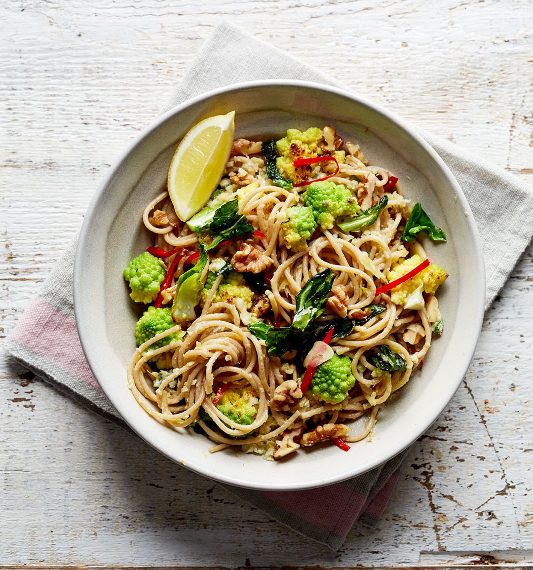 Artichoke spaghetti with romanesco