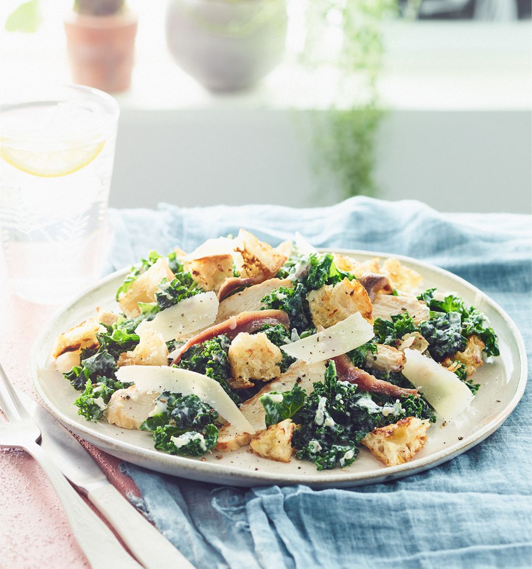 Kale chicken Caesar salad