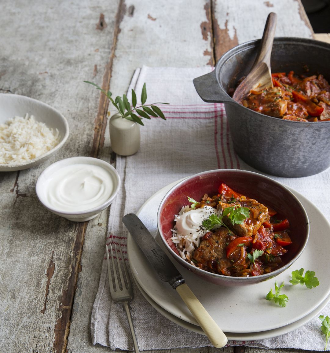 Pork paprika goulash