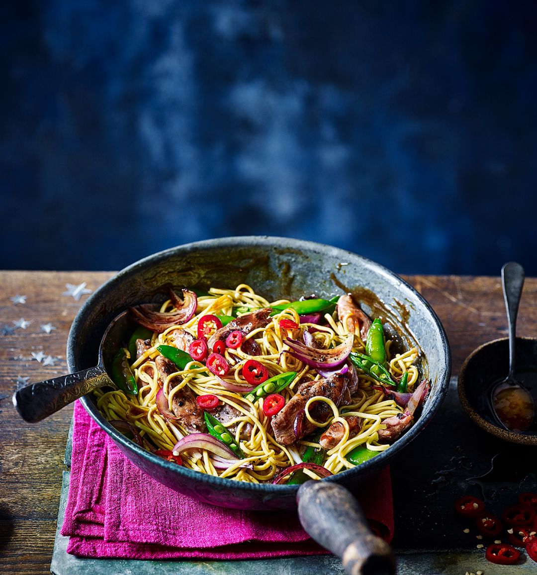 Duck stir-fry with plum sauce