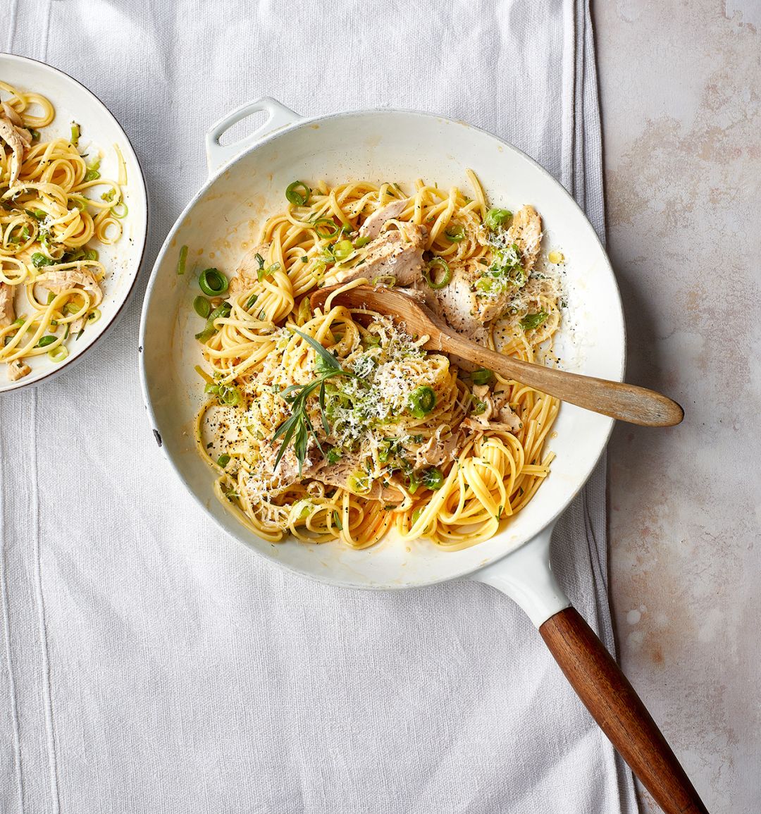 Chicken and leek carbonara
