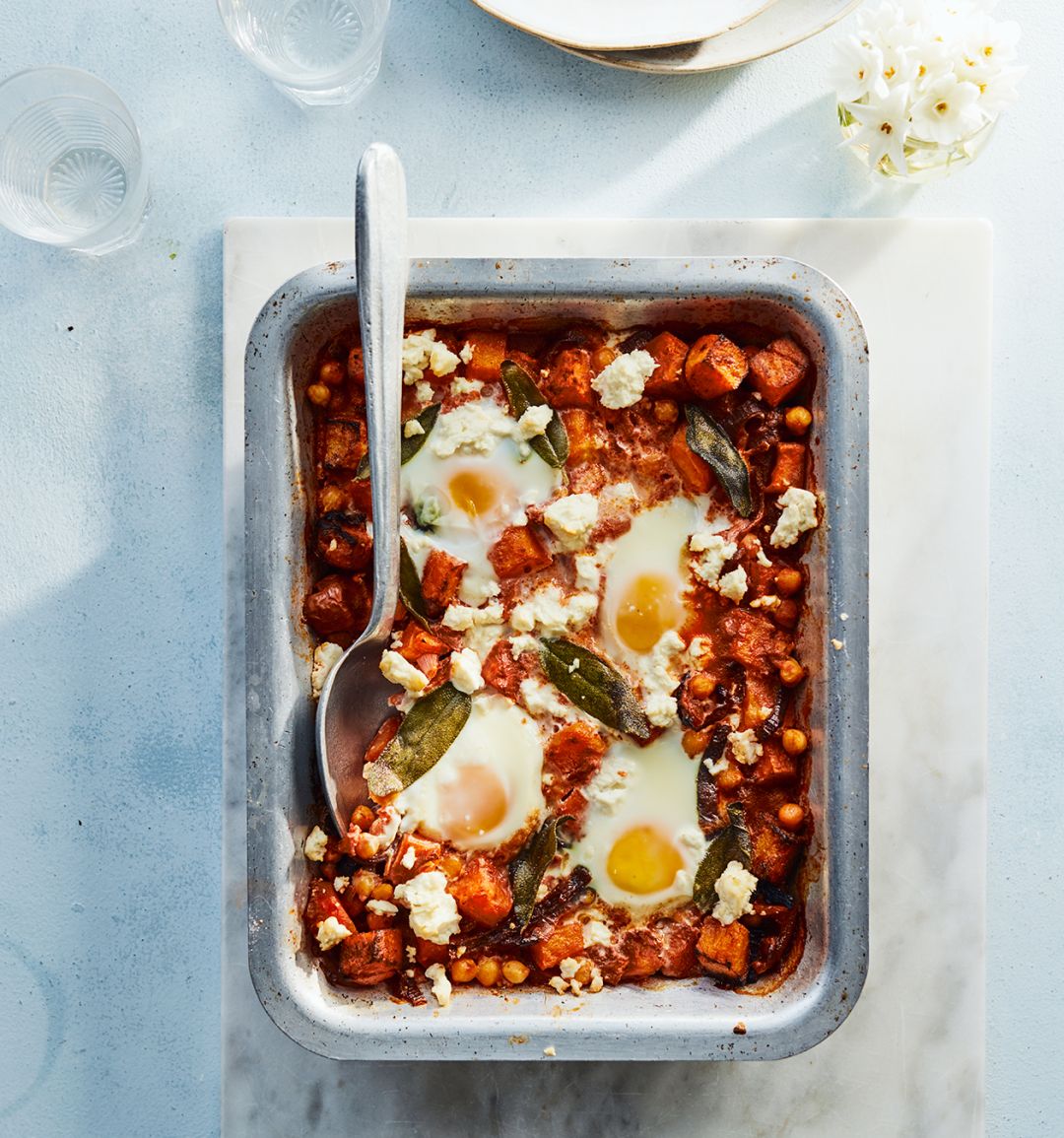Butternut squash baked eggs